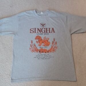 Singha Lager Beer Gray Graphic T-Shirt